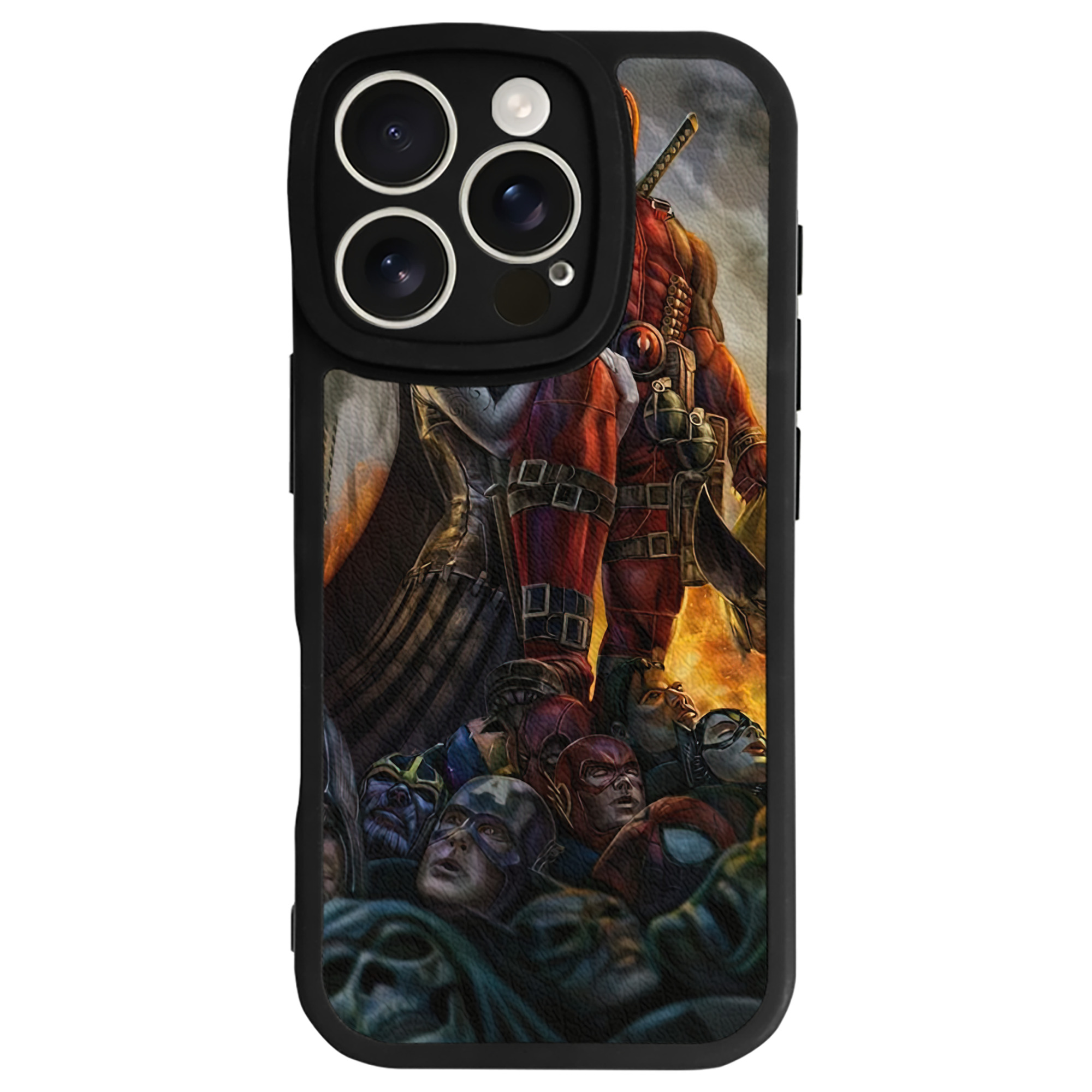 （画像用） Deadpool デッドプール 【iPhone 16シリーズ対応】シリコンスマホケース（レザー調） 材質：シリコン